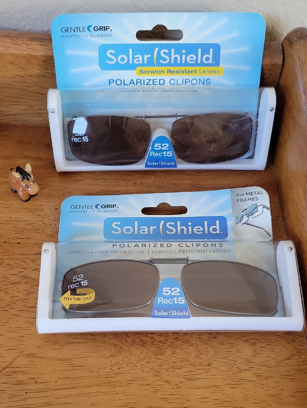 NWT 2 Polarized Clip Ons: 1 For Car & 1 For Your Beach Bag! Size 52, Rec 15